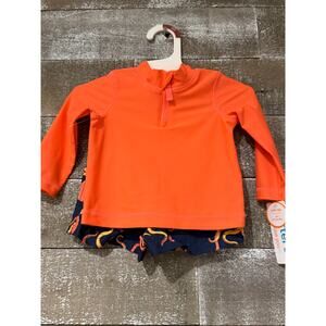 Carter's Just One You Baby Boys' Long Sleeve Octopus Rash Guard Set - Orange 6M
